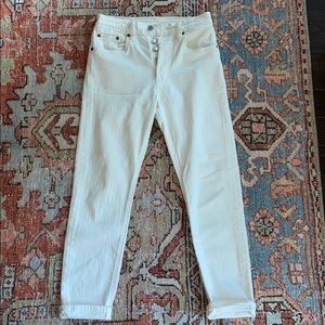 Levi’s 501 white jeans